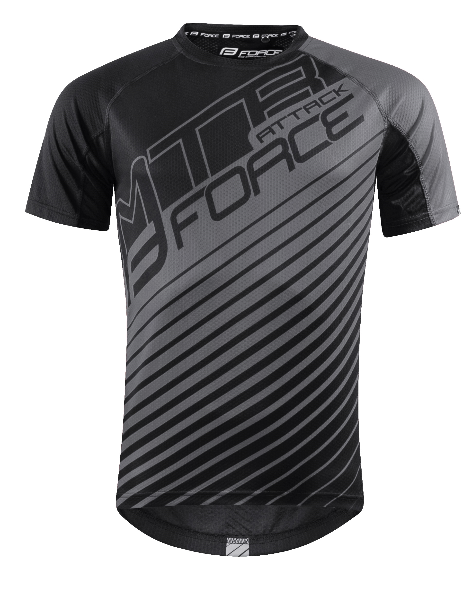 dres FORCE MTB ATTACK, černo-šedý S